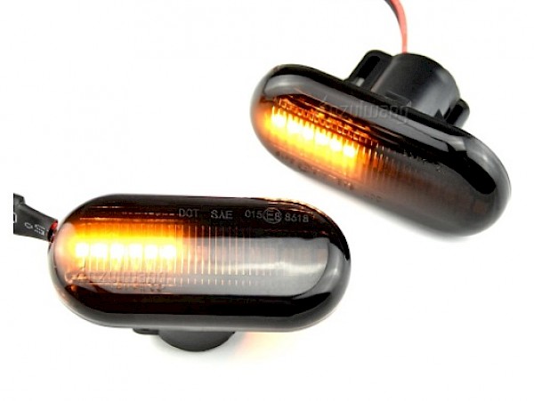 Smart Fortwo Black/Smoke LED Indicators / Side Flashers / Repeater - Pair (Front Wing) - Fortwo 2015 ON